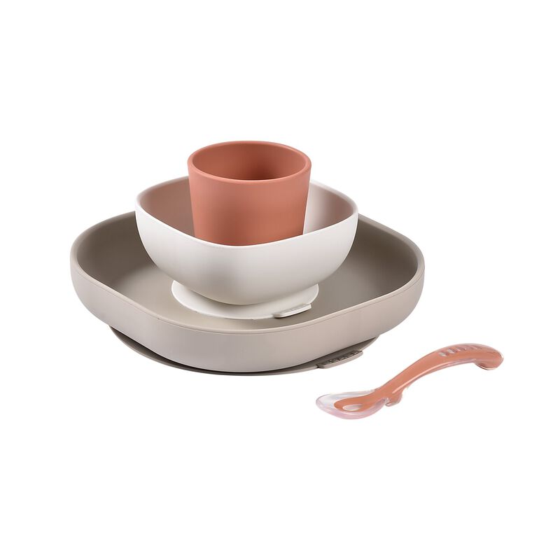 SET VAJILLA SILICONA 4 PZAS TERRACOTA