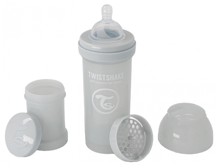 TWISTSHAKE BIBERON +2M 260ML GRIS CLARO