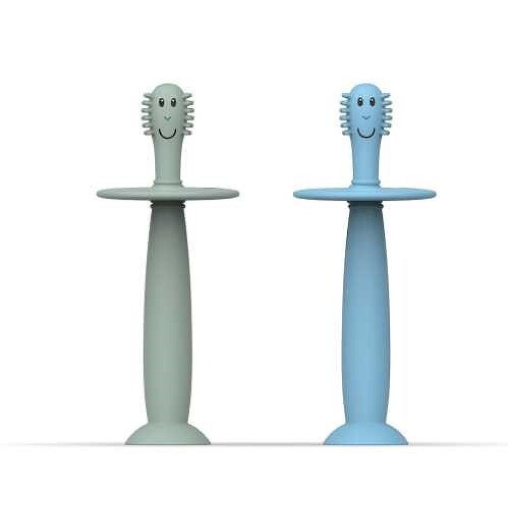 SET 2 CEPILLOS CON STOPPER MATCHSTICK MENTA &amp; AZUL LIGHT