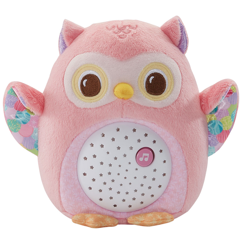 PROYECTOR DE PELUCHE BUHO ESTRELLITAS ROSA