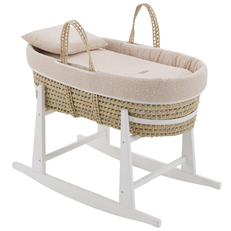 CAPAZO ACOLCHADO BEBE MIO CUCO RUSTIC ROSA+PATAS BALANCIN BLANCO