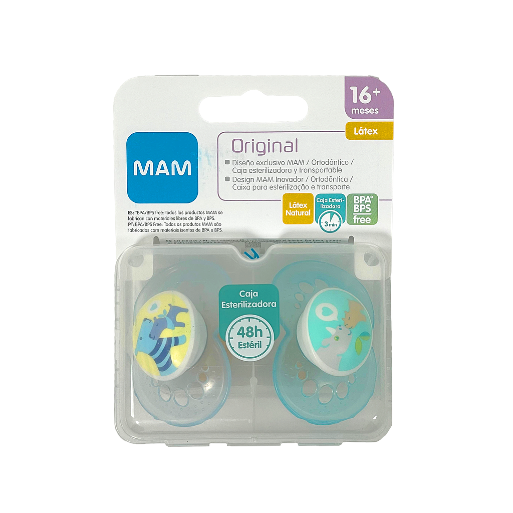 MAM CHUPETE ORIGINAL LATEX 16M+ 1UNDS SURTIDO