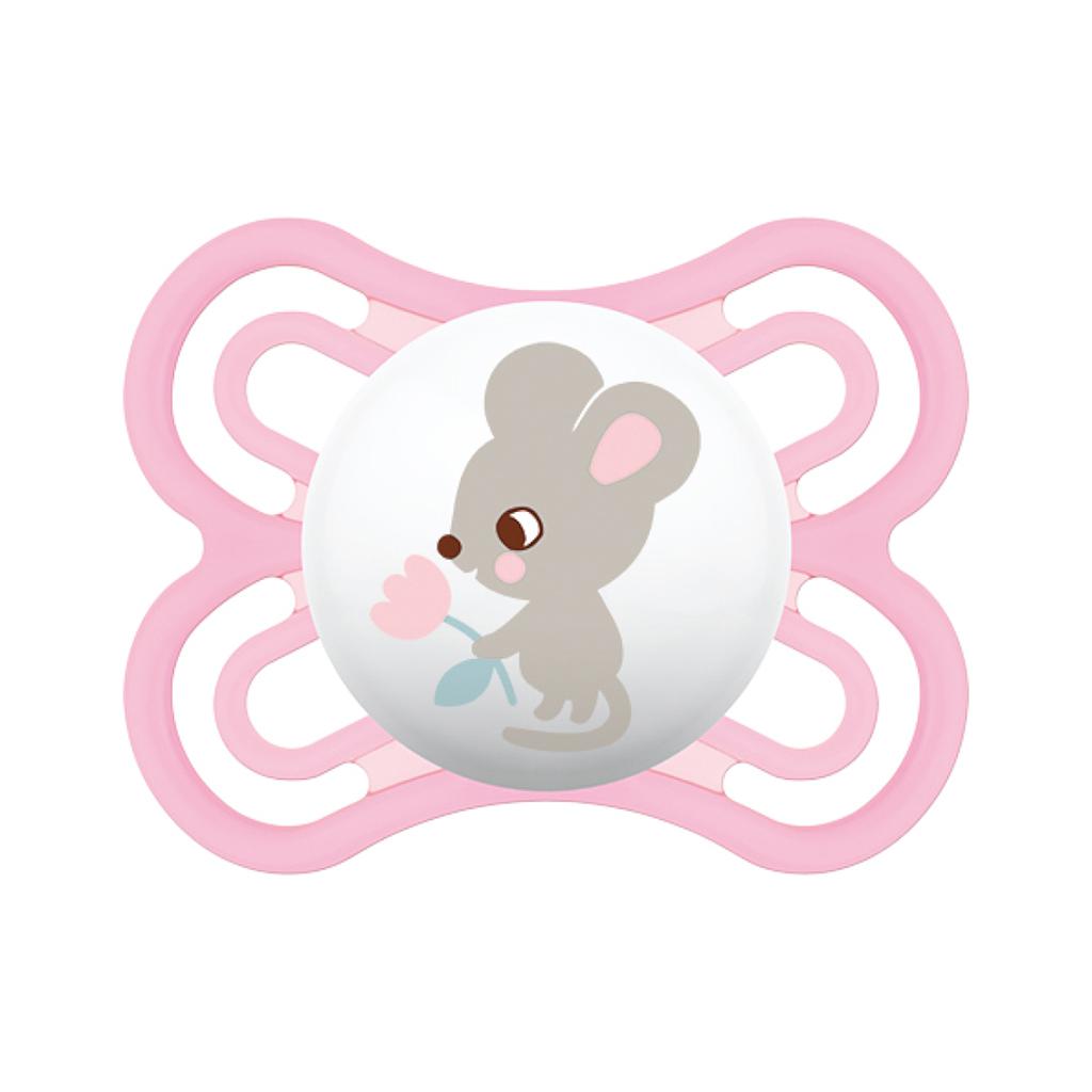 MAM CHUPETE SILICONA PERFECT 0M+ ROSA