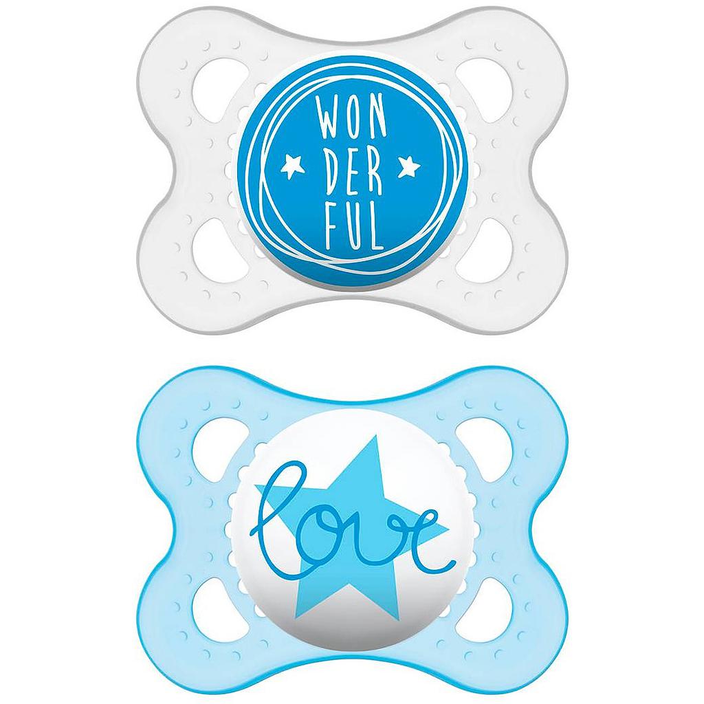 MAM CHUPETE ORIGINAL 0M+ LATEX AZUL 2UN