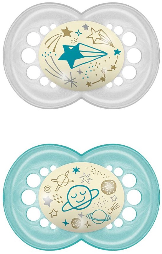 MAM CHUPETE ORIGINAL 6M+ LATEX NIGHT 2UN Azul