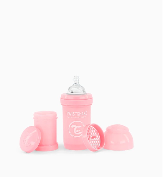 TWISTSHAKE BIBERON 180ML PASTEL ROSA +0M
