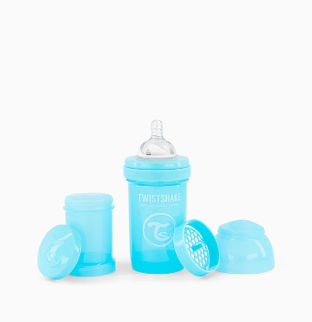 TWISTSHAKE BIBERON 180ML PASTEL AZUL