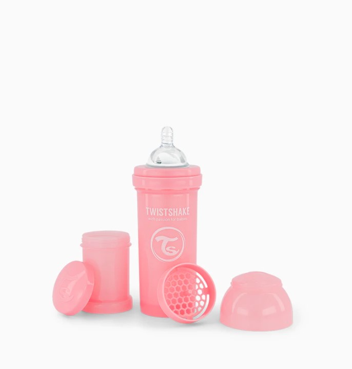 TWISTSHAKE BIBERON 260ML PASTEL ROSA