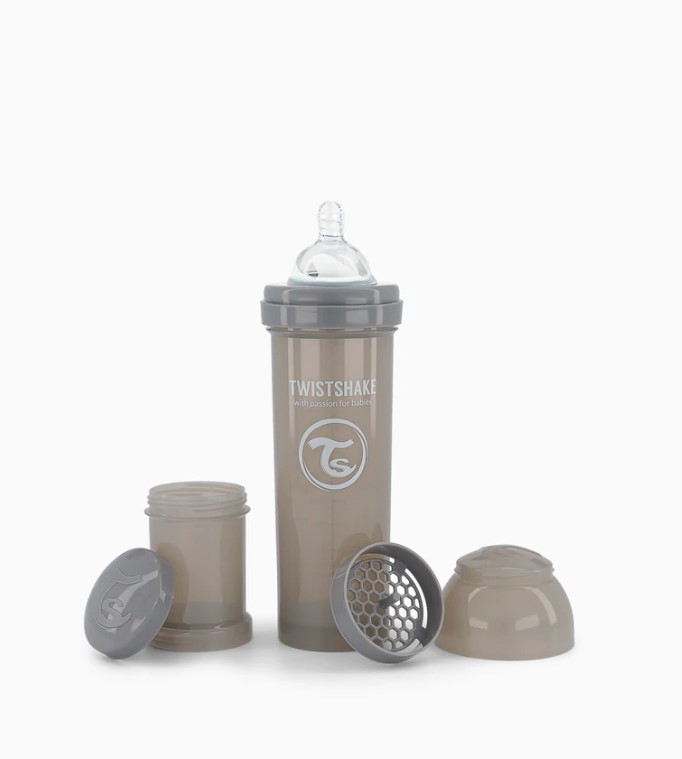 TWISTSHAKE BIBERON 330ML PASTEL GRIS +4M