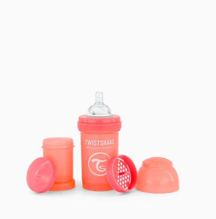 TWISTSHAKE BIBERON 180ML PASTEL CORAL