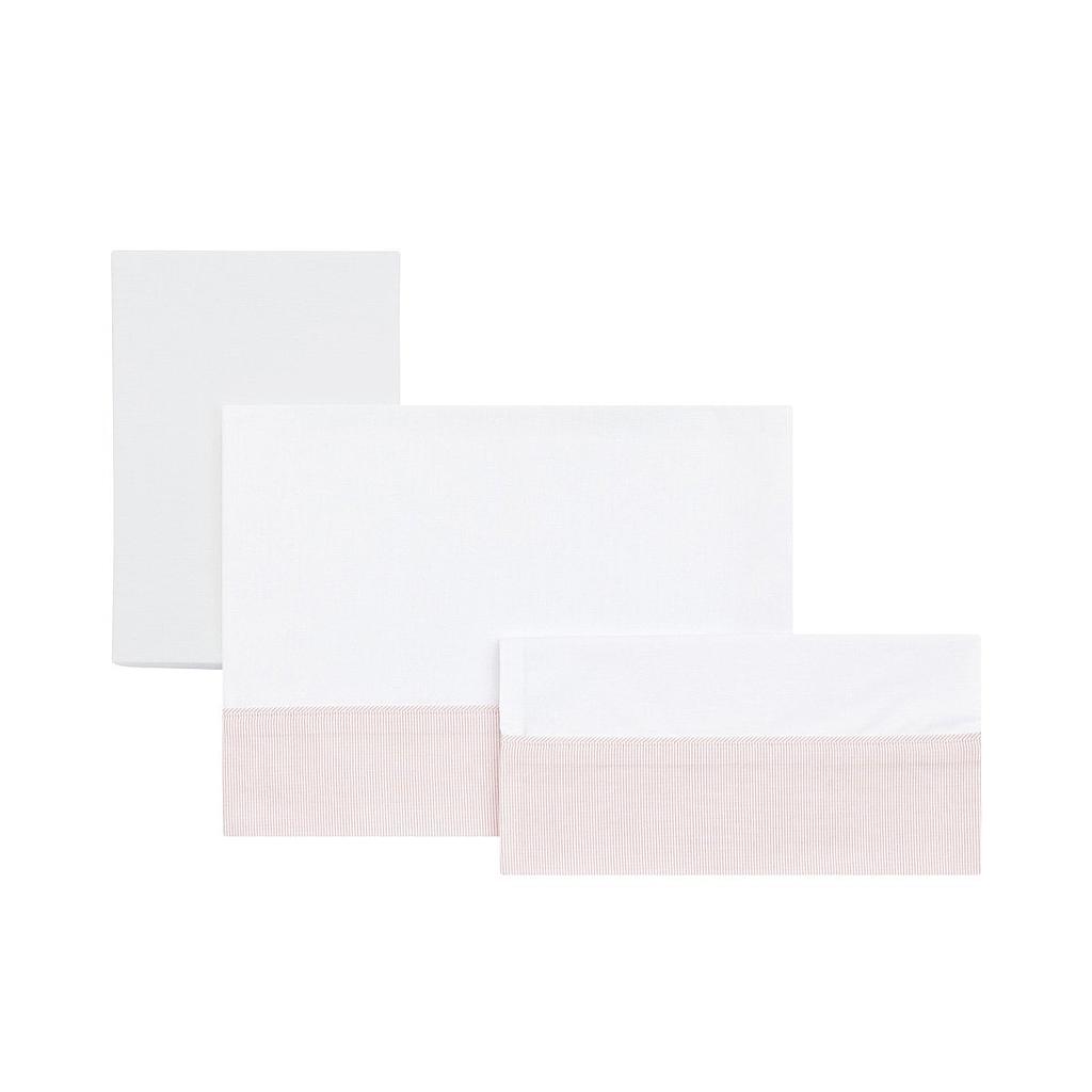 SABANA CAPAZO 3PCS 80X120CM STAR ROSA