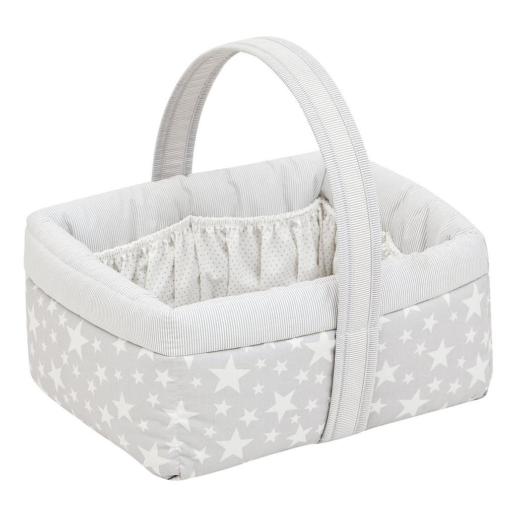 CANASTILLA ACOLCHADA STAR GRIS