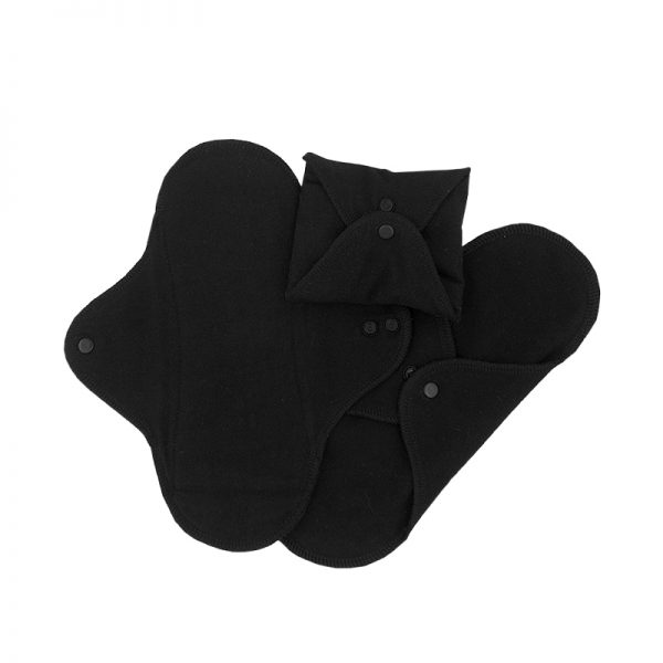 COMPRESA DE DIA NEGRO ALGODON ORG.3UND