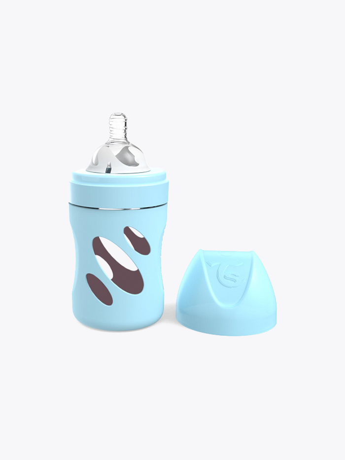 BIBERON CRISTAL ANTICOL.180ML PASTEL AZU