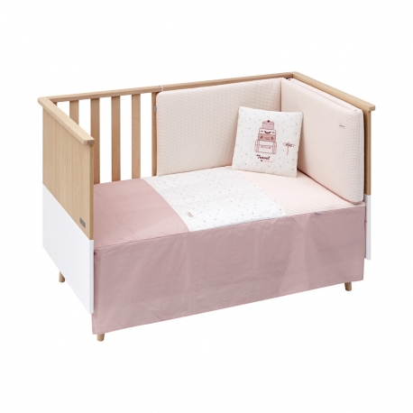 COLCHA+PROTECTOR CUNA 60 SKY ROSA