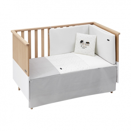 COLCHA+PROTECTOR CUNA 60 SKY GRIS