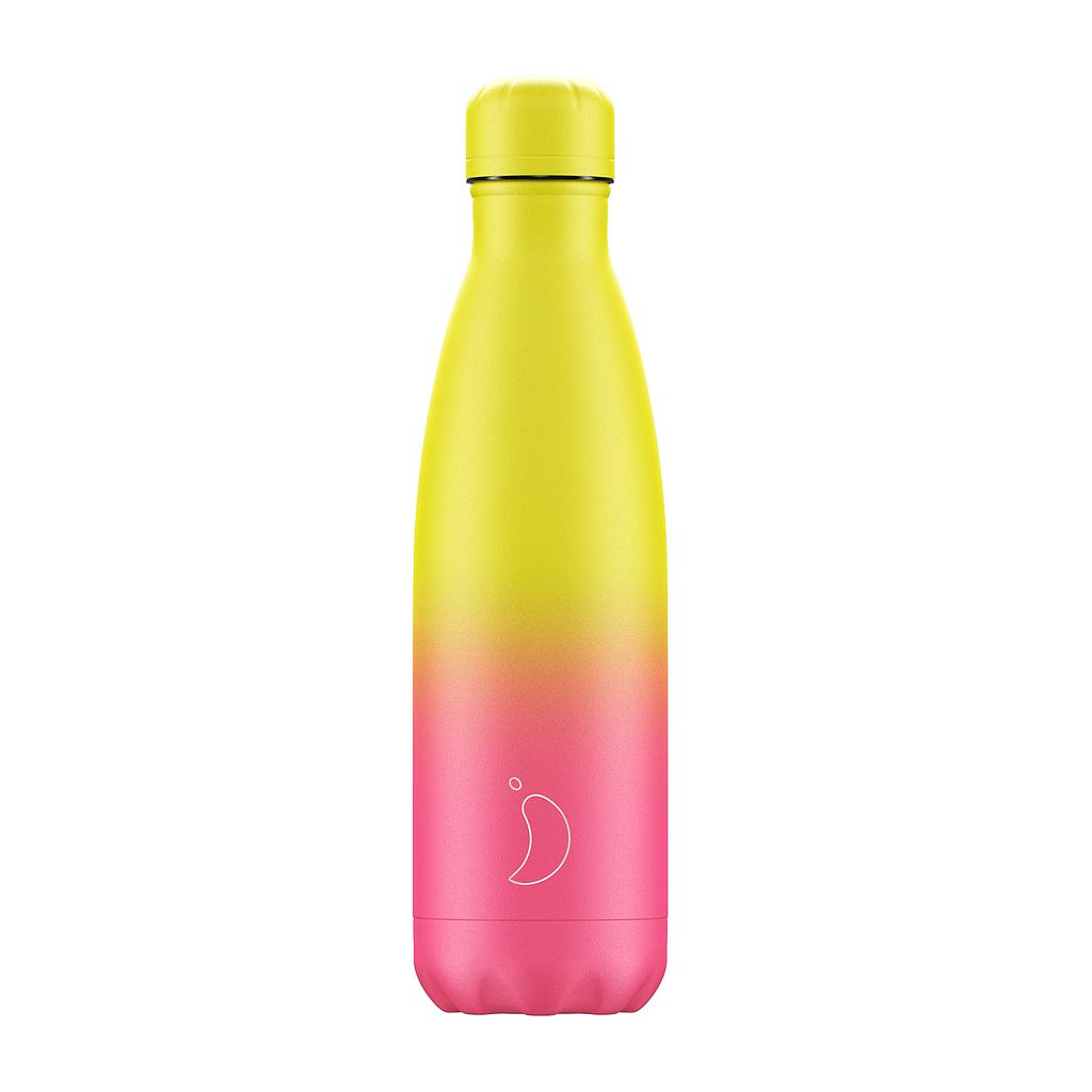 BOTELLA INOX CHILLY'S 500ML GRADIENT AMARILLO/FUCSIA