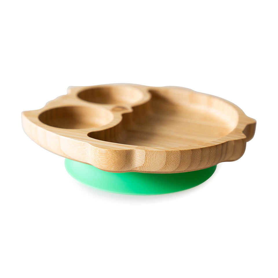 PLATO BAMBOO BUHO VERDE ECO RASCALS
