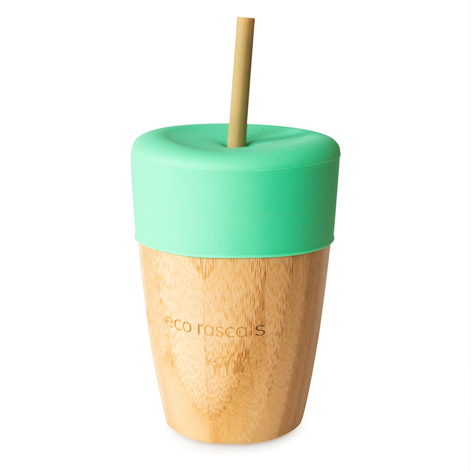 VASO BAMBOO 240ML VERDE ECO RASCALS PAJITA
