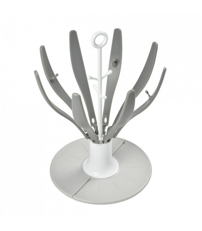 ESCURREBIBERONES PLEGABLE FLOWER GRIS