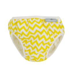 BAÑADOR PAÑAL AMARILLO ZIG ZAG T.M