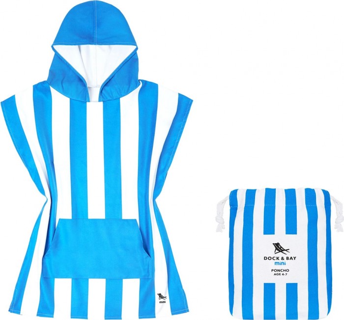 PONCHO DOCK&amp;BAY AZUL T.XS 2-4 AÑOS