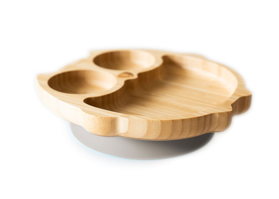 PLATO BAMBOO BUHO GRIS ECO RASCALS