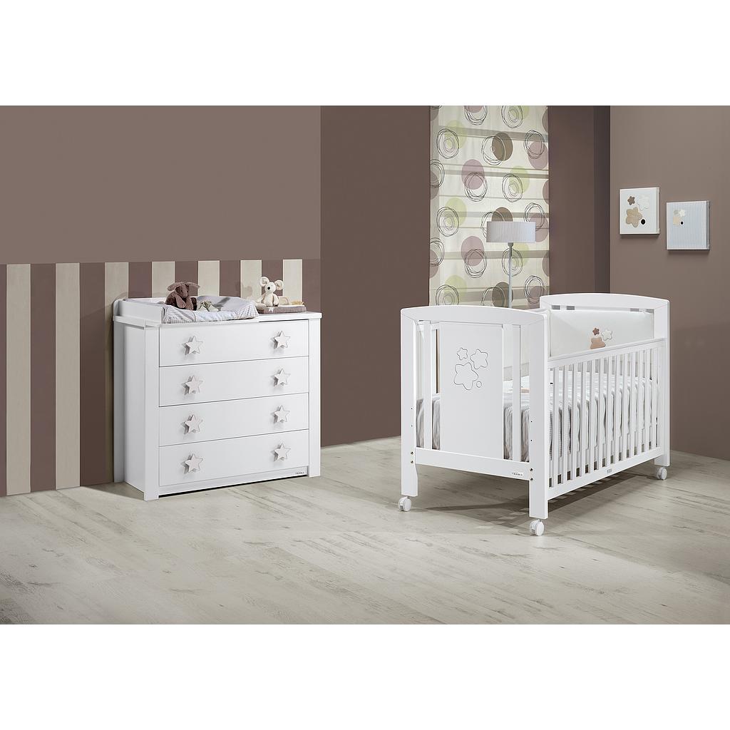 CUNA CAMA SERIE STAR REF.06373 BCO MATE/GRIS