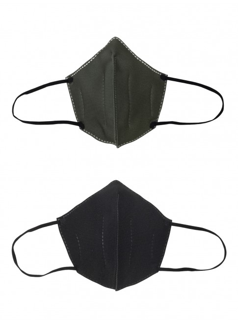 MASCARILLA DELUXE 2 UNDS LISO VERDE/NEGRO T.M