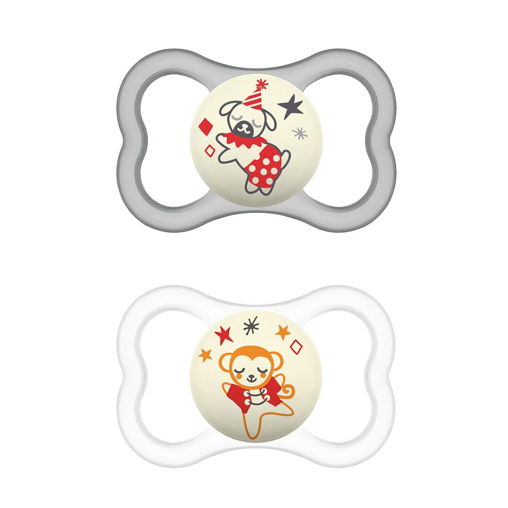 MAM CHUPETE AIR night SILICONA 16M+ 2UNDS Neutro