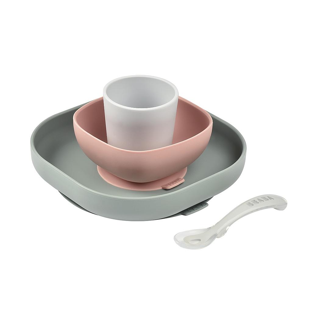 SET VAJILLA SILICONA 4 PZAS EUCALIPTUS