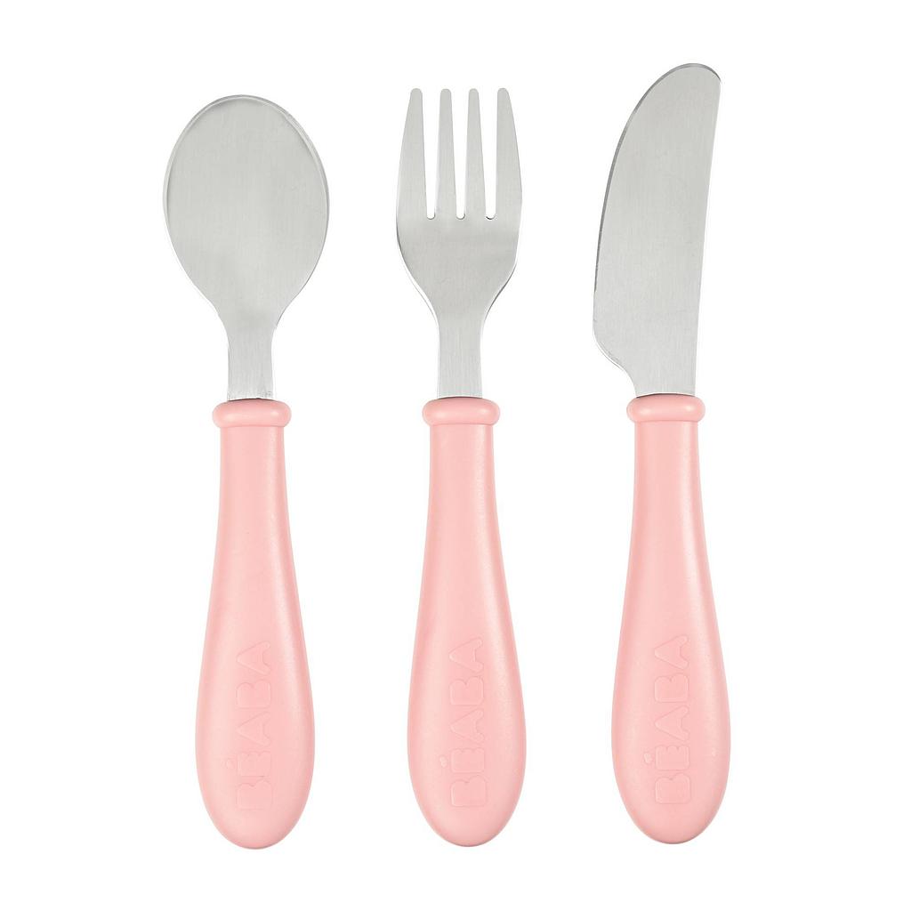 SET 3 CUBIERTOS INOX ROSA