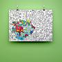 OMY POSTER XL OMY CRAZY FARM PARA COLOREAR