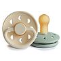 Pack 2 Chupetes FRIGG Block Silicona MOON PHASE 6m+ Sage/Cream