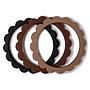 Mordedor Pack 3 brazaletes FLOWER Black/Natural/Caramel