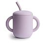 Taza didáctica + pajita Silicona SOLID Soft Lilac