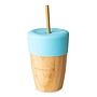 VASO BAMBOO 240ML AZUL ECO RASCALS PAJITA