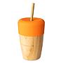 VASO BAMBOO 240ML NARANJA ECO RASCALS PAJITA